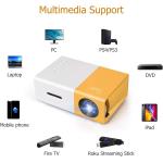 Meer Mini Projector,Portable Movie Projector,Smart Home Projector,Neat Projector for iOS,Android,Windows,PS5,Laptop,TV-Stick,Compatible with HDMI,USB,Audio,TF Card,AV and Remote Control