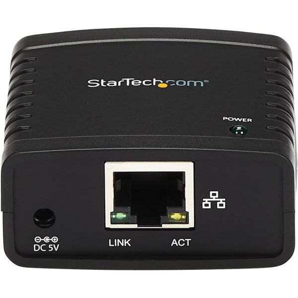 StarTech.com 10/100Mbps Ethernet to USB 2.0 Network Print Server - Windows 10 - LPR - LAN USB Print Server Adapter (PM1115U2)