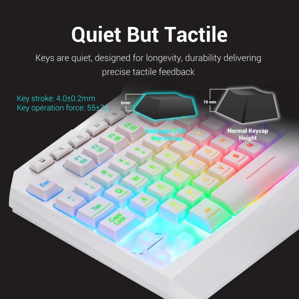 Redragon S101 Wired Gaming Keyboard and Mouse Combo RGB Backlit Gaming Keyboard with Multimedia Keys Wrist Rest and Red Backlit Gaming Mouse 3200 DPI for Windows PC Gamers (Black)