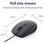 Verbatim Wired USB Computer Mouse - Corded USB Mouse for Laptops and PCs - Right or Left Hand Use, Black 98106
