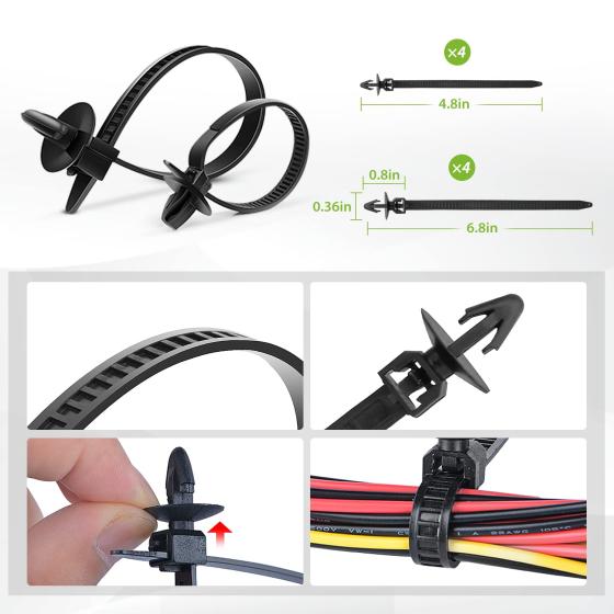Frokom 240pcs Car Plastic Bumper Retainer Rivets Clips,5 pcs Fasteners Push Retainer Kit for Door Trim Panel Fender Auto Push Pin Set