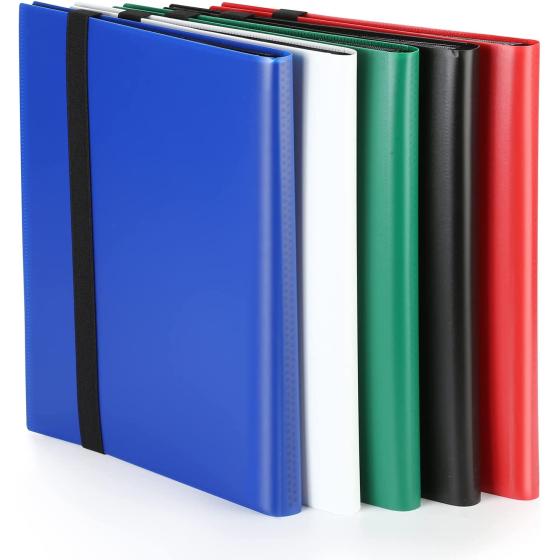 MIXPOET Trading Card Album Binder - 9 Slots, 360 Side Loading Pocket Folder for TCG (Black)
