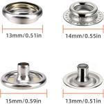 160 pcs snap Buttons,snap Fasteners kit 15mm Stainless Steel Snaps Marine Grade Boat Canvas Snaps,3/8" Socket Metal Snaps for Clothing Leather Boat Cover Fabric (Regular)
