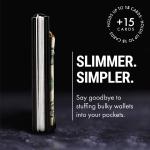 Mountain Voyage Minimalist Wallet for Men - Slim RFID Wallet I Matte Black Credit Card Holder with Money Clip, Quality Aluminum & Rustproof Metal Finishes, Easily Removable Money & Cards, Mens Wallets