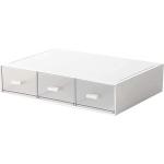 Desk Organizer-3 Tier Stackable Storage Drawers with 6 Compartments White Stackable Drawers Great for Desk Storage, Makeup Storage Bathroom Organization Accessories Etc (White)