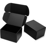 Timirog 9x6.5x2 Inches Black Shipping Boxes 25 Pack - Corrugated Cardboard Mailing Box for Small Business, Tab Locking Literature Mailer Packaging Supplies for Packing Digest Size Book Gifts Craft DVD