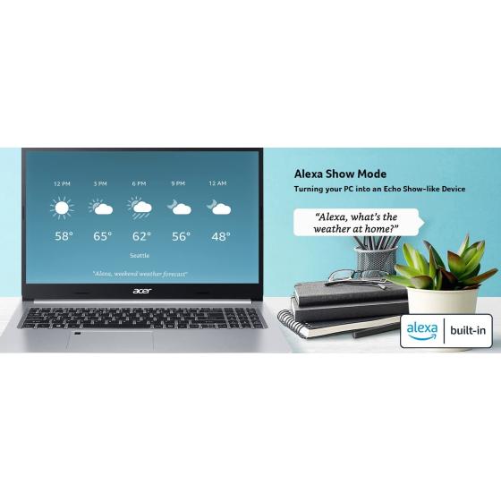 Acer Aspire 5 A515-46-R3UB | 15.6" Full HD IPS Display | AMD Ryzen 3 3350U Quad-Core Mobile Processor | 4GB DDR4 | 128GB NVMe SSD | WiFi 6 | Backlit KB | FPR | Amazon Alexa | Windows 11 Home in S mode