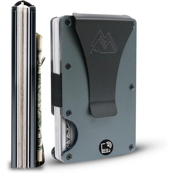 Mountain Voyage Minimalist Wallet for Men - Slim RFID Wallet I Scratch Resistant, Matte Carbon Fiber Credit Card Holder & Money Clip, Easily Removable Money & Cards, Mens Wallets