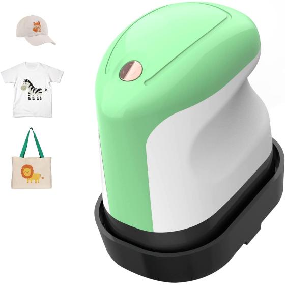 YLSCI Mini Heat Press, Small Iron for Crafts, Heat Press Machine for T Shirts, Small Iron for Crafts, Shoes, Hats, and Small Vinyl Projects (Green)