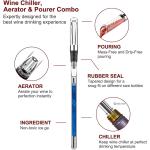 Wine Chiller Stick Wine Aerator, Premium Iceless Wine Chilling Rod, Aerating Pourer and Decanter Spout - Wine Accessories Gifts for Wine Lovers Man Women