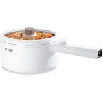 Hytric Electric Hot Pot with Handle, 1.5L Mini Multifunction Electric Cooker for Shabu-Shabu, Stir Fry, Noodles, Pasta, Nonstick Frying Pan for Sauté, Dual Power Control Ramen Cooker for Dorm and Office