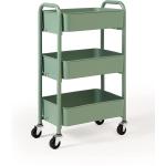 SunnyPoint 3-Tier Delicate Compact Rolling Metal Storage Organizer - Mobile Utility Cart Kitchen/Under Desk Cart with Caster Wheels (Turq, Compact (15.5" X 26.8" X 10.27"))