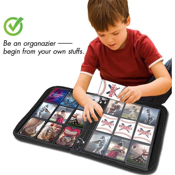 900 Pockets Trading Card Binder Sleeves, Baseball Card Sleeves Fit for Standard Size Sport Cards, Baseball Card Holder for 3 Ring Binder