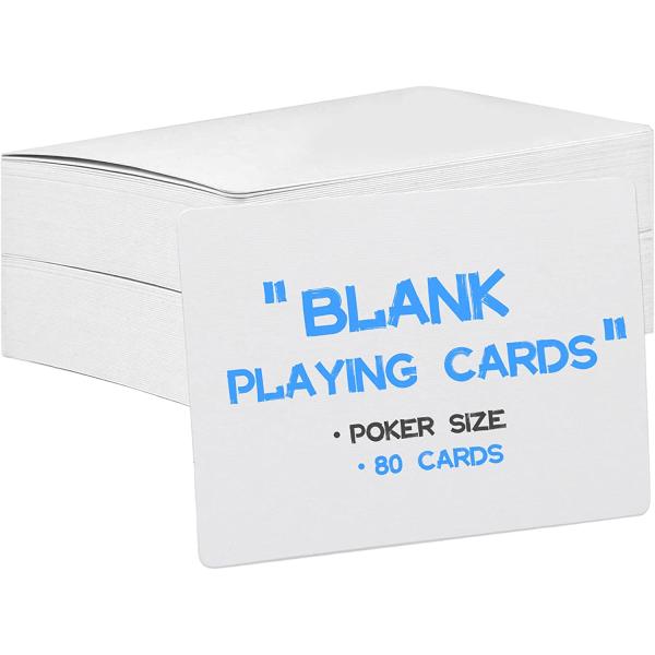 Teskyer Blank Playing Cards, Poker Size, Linen Finish, Double Sides Blank Index Flash Cards for Writing, Drawing, DIY Game Cards Gift Cards