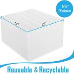 100 Pack Foam Sheets, DAT 12" x 12", 1/16" Thickness, Foam Wrap Cushioning Material, Moving Supplies for Packing Storage and Shipping