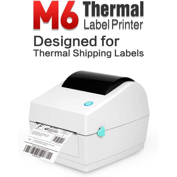 Fangtek Thermal Shipping Label Printer - Direct Thermal High Speed Printer - Compatible with Amazon, Ebay, Etsy, Shopify - 4×6 Label Printer & Multifunctional Printing