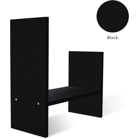 Jerry & Maggie - Desktop Organizer Office Storage Rack Adjustable Wood Display Shelf - Free Style Double H Display - True Natural Stand Shelf - Black