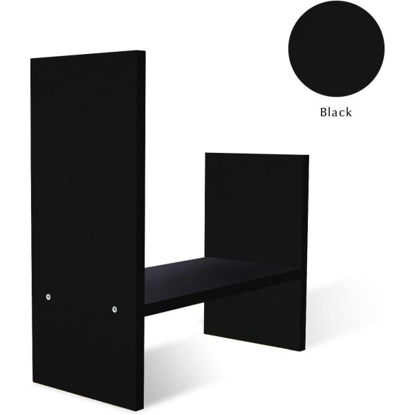 Jerry & Maggie - Desktop Organizer Office Storage Rack Adjustable Wood Display Shelf - Free Style Double H Display - True Natural Stand Shelf - Black