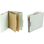 Amazon Basics 10-Pack Letter Size Pressboard Classification File Folders with Fasteners, Dividers, 2” Expansion - Green