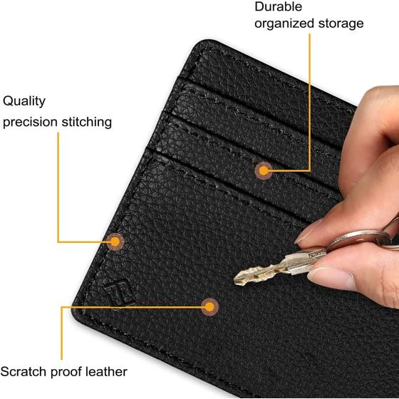 Slim Minimalist Front Pocket Wallet, Fintie RFID Blocking Credit Card Holder Card Cases with ID Window for Men Women (Black)